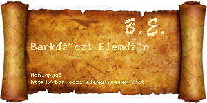 Barkóczi Elemér névjegykártya