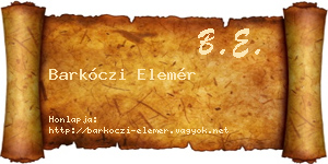 Barkóczi Elemér névjegykártya