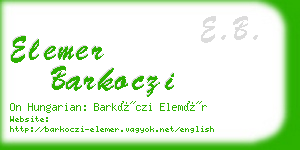 elemer barkoczi business card